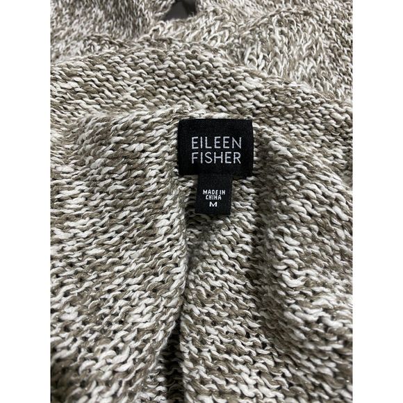 Eileen Fisher Cotton Nubble Marled Knit Open Cardigan Sweater Sz M EUC - Picture 10 of 12